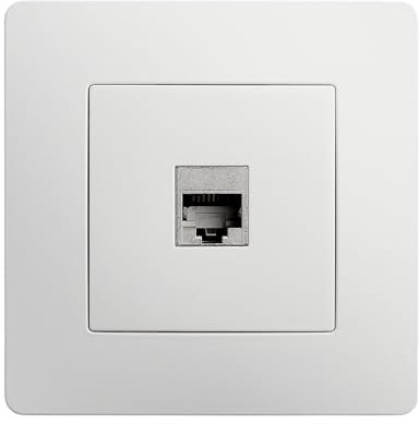 DEBFLEX - Caly - Enchufe RJ45 Cat. 6 - Enchufe de Pared Ethernet de Alta Velocidad - ABS - Instalación Empotrable - Blanco - 85 x 85 x 36 mm