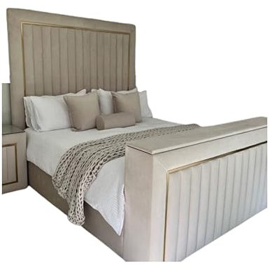 Furnico Living Ltd Appleton Upholstered TV Bed Frame with Built-in Storage, Integrated TV Lift and Remote Control (Super King)