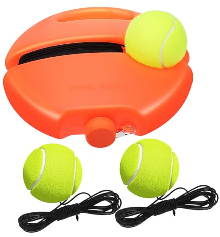 Mipcase Tennis Rebound Trainer Training Tool with Base and 3 String Balls Portable Training Equipment for Beginner Practice Backyard and Home Use 7.87 in