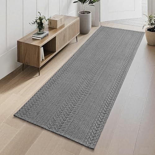Cheerx Tapis de Cuisine Lavable de Style Bohème, Tapis de Salon en Coton, Tapis Couloir Adapté Aux Halls d'entrée, Cuisines, Buanderies et Chambres à Coucher (60x180cm)