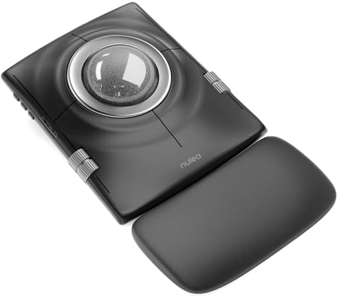 Nulea Ratón inalámbrico con trackball, trackball ergonómico de 55 mm, dpi Ajustable para Control preciso, Apto para Zurdos y diestros, Compatible con Bluetooth y 2,4 GHz inalámbrico（Plata Brillante）