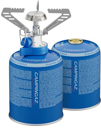Campingaz Combo Camping Connect spis och 2 x CV 470 gaspatroner | Med enkel Clic-anslutning och dubbellåsfunktion | Lätt enkel brännare | Hög effekt 1 250 W | För camping, festivaler och vandring