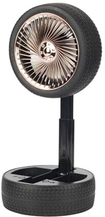 Ventilateur de pneu rétro avec veilleuse USB 14 x 14 x 32 cm Pneu rétro adapté pour la maison et le rangement confortable dans toutes les situations Rechargeable par USB Conçu pour plus de commodité