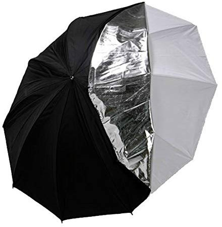 BOLLUMA 33 Zoll Fotografie Studio Flash Translucent Weiß Soft Umbrella with Removable Black Silver Cover, 2 in 1 Umbrella for Video Studio Photo Shooting