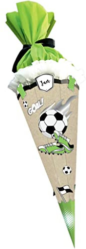 Ursus SCHULTÜTEN BASTELSET Green&Easy - aus Graspapier Einschulung Schulanfang - Zuckertüte für Jungen und Mädchen zum Basteln - Bastelschultüte (grün - Motiv Fußball)