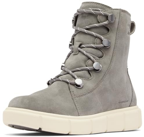 SOREL Women's Explorer lll Joan Waterproof Boot - Quarry, Chalk - 8