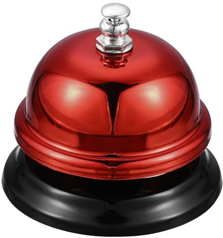 QUARKZMAN Tischklingel, 65mm(2,56) Tischglocke für Restaurants, Service, Rot