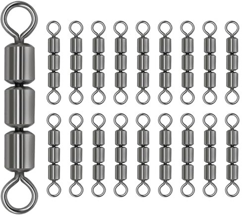 20 x Wirbel Angeln, Dreifachwirbel Angeln, Dreifachwirbel Angeln Forelle, 3fach Wirbel Angeln, Angelzubehör Wirbel, Kugellager Wirbel Angeln Zubehör, Fishing Angelwirbel Set