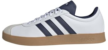 Adidas Uomo VL Court Base Shoes, Ftwr White/Dark Blue/Orbit Grey, 40 EU