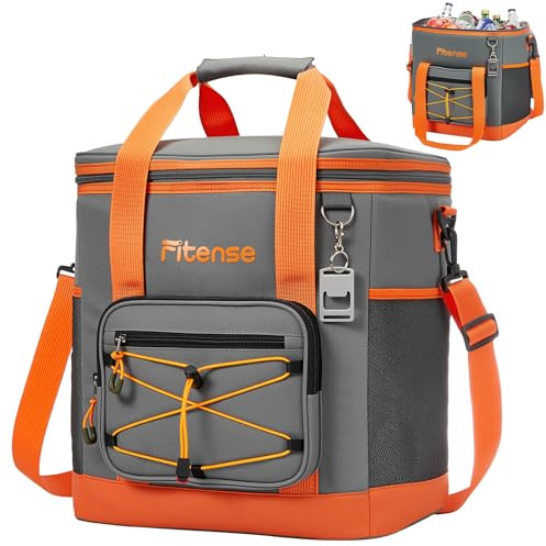 Fitense Insulated Cooler Box for Women Men - 20/33L Collapsible Cool Bag Lunch Box, 4-Layer Leakproof Cooler Bag, Portable Ice Chests Lunch Bag for Beach, Travel, Picnic, Grocery, Kayaking