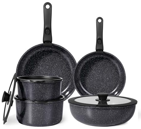 GiPP Set di Pentole e Padelle Ceramiche Antiaderenti 11 Pezzi con Manico Amovibile - Cucina Sana per Camper, Senza Tossine, Compatibile Induzione/Forno/Lavastoviglie