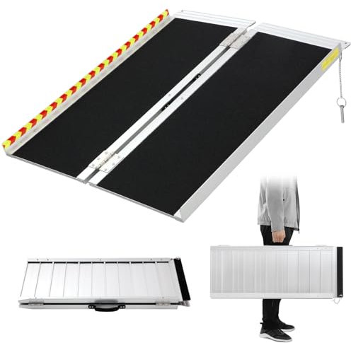 Rampa per Sedie a Rotelle, 92 x 72 cm Rampa per Disabili in Lega di Alluminio,Rampe per Disabili per Porta Gradini Scale Handicap