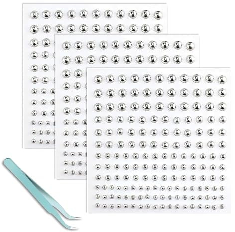 AzureRay Piercing Falso, 3 Unidades Piercing Labios/Nariz/Cejas Falsos Y2K, Pernos No Penetrantes Plateados 3-6mm, Adhesivos para Ombligo y Piel