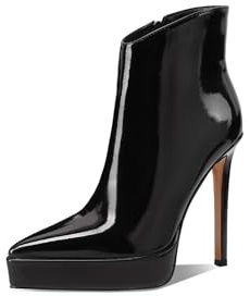 QUEEN HELENA Tronchetti con Tacco a Spillo Stivaletti con Plateau Donna K3998 (Nero, Taglia unica, Sistema Taglie Calzature EU, Adulto, Donna, Numero, Media, 41)
