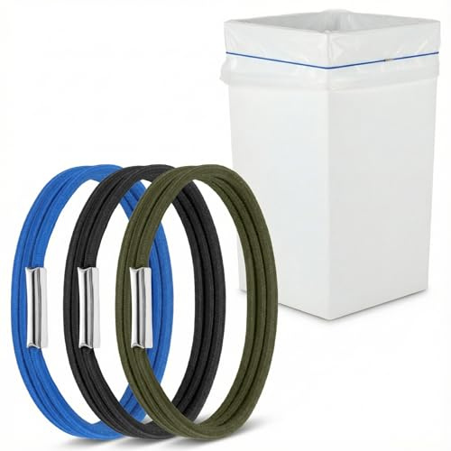 6 Pcs Bin Elastic Bands Garbage Can Rubber Bands for 13-30 Gallon Bins Heavy Duty Garbage Bag Holder With High Elasticity Straps Trash Can Band for Kitchen Bathroom Outdoor Multi Purpose Use Durabl
