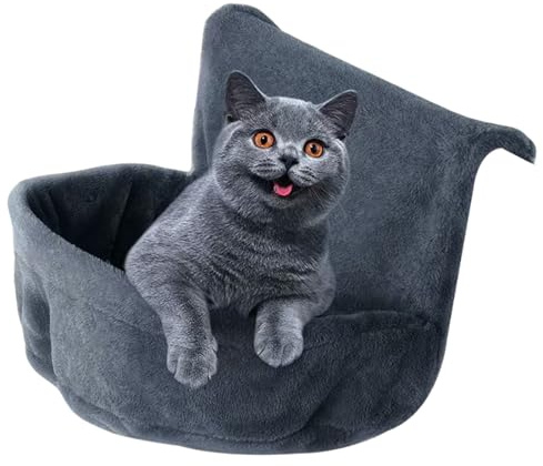 Kalttoy Lit en peluche pour chats pour chauffage, hamac confortable à suspendre pour animal domestique, lit de repos amovible pour chats