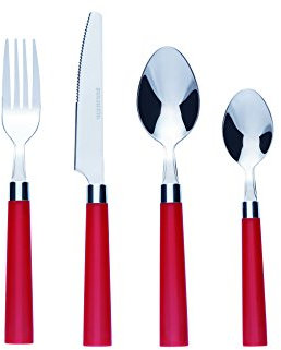 Bon Florentine 16-Piece Stainless Steel Cutlery Set - Red