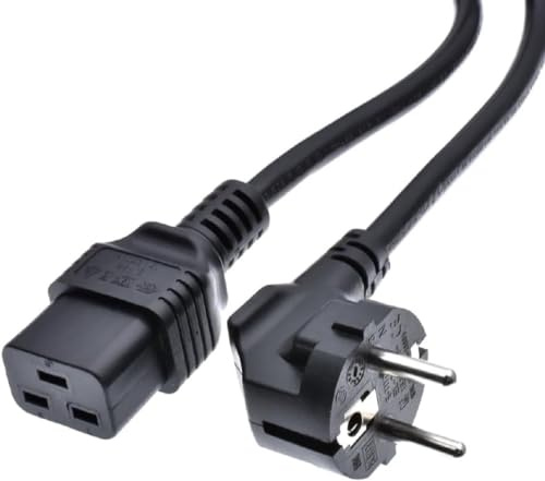 Toptekits Europe Schuko CEE7/7 to C19 Power Cord, EU CEE 7/7 Plug to IEC320 C19 Female Socket Power Cable, 16AWG, 6ft