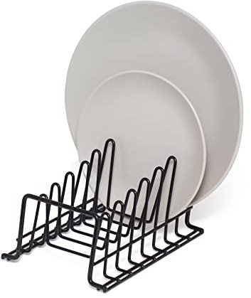 simplywire - Rastrelliera per piatti/Scolapiatti - Organizer per credenze da cucina - Nero - Piccolo