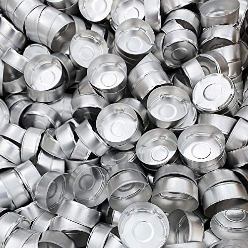 NKlaus 100 Coupelles Chauffe Plat Ø 37,5 mm x 15 mm Contenants Vides en Aluminium pour Bougies Moules Ronds pour Bougies DIY et Coulage de Cire 1212