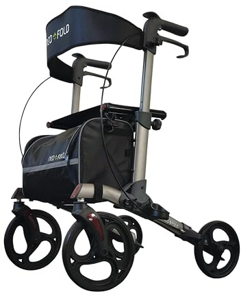 Identités, Rollator Neo Fold Evolution, schienale comodo, borsa inclusa, freni ad alte prestazioni, maneggevoli e stabili, ruote larghe, pieghevole con valvola di sicurezza, leggero, trasportabile,