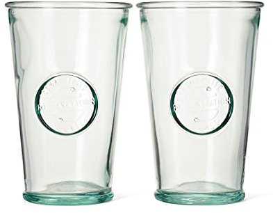 Re-Generation Glassware Set of 2 Tall Tumblers, 30cl, 100% Recycled Glass