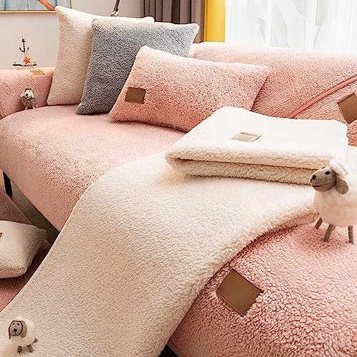 Sofabezug Samt 1 2 3 4 Sitzer, Weicher Couchbezug L Form, Anti-rutsch Sofaüberwurf, Cuddly Sofahusse Sofa überzug Ecksofa, Sofaschoner für Hunde