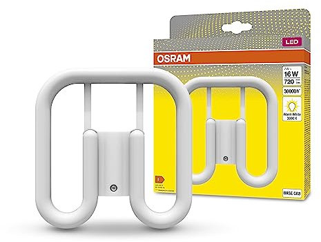 Osram DULUX LED SQ16 EM, GR8, 7W, 720lm, 3000K, warmweiße Lichtfarbe, LED-Ersatz für herkömmliche Kompaktleuchtstofflampen mit 2pol. GR8 Stecksockel, extrem lange Lebensdauer, keine Aufwärmzeit