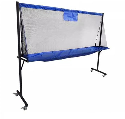 Tischtennis Netz, Metall Ping Pong Übungsnetz mit Rädern für Erwachsene; Kinder Serviert Und Multi-Ball Training Indoor Outdoor Sammelnetz Einfache Einrichtung ( Farbe : Blue-A , Größe : 2010x500x1525