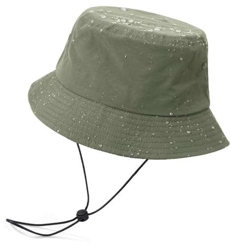 TAGVO Gorro Pescador Impermeable para Mujer Gorro Lluvia Plegable Sombrero Pescador Transpirable al Aire Libre Sombrero de Sol con Protección UV Bucket Hat Unisexo 56-64CM