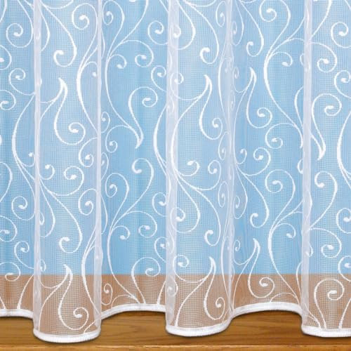 John Aird - Scroll Design Net Curtain - Select Your Size (1.5 Metres Width, Drop: 36 (91cm))