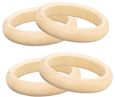 COHEALI Schmuckset Aus Holz 4-teilig Unbehandelte Holzkreise Zum Basteln Von Armbändern
