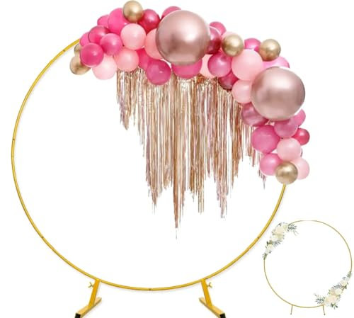 Kit d'arche de ballons géant en métal doré - Support d'arche de mariage amovible de 2 m de long - Facile à transporter et réutilisable - Meilleure décoration pour les fêtes d'anniversaire