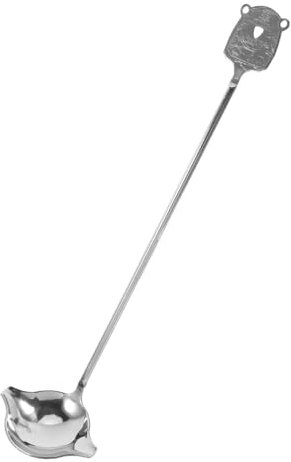 GLEAVI Drenante cucchiaio di salsa mestoli da minestra per servire cucchiaio da minestra coreano mestolo con beccuccio cucchiai asiatici acciaio inossidabile 304 Silver