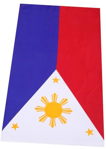 TOYANDONA Drapeau Philippin Extérieur 3X5 Pieds Ornement Décoratif pour Jardin Fabriqué en Polyester aux Uv Lavable Drapeau National des Philippines