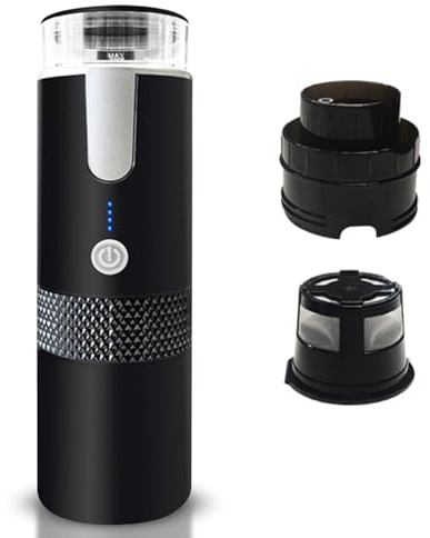 EOJDDPA Macchina per caffè per caffè espresso elettrico portatile mini macchina da caffè a servizio singolo 6oz Boglioni automatici con batteria ricaricabile per campeggio in acciaio