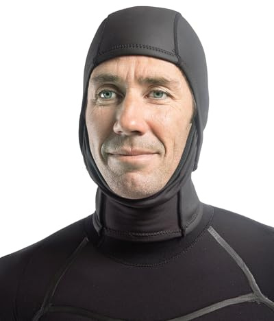 Hotline 2MM Surf Hood Large– Windproof Neoprene Balaclava for Cold Water Surfing, UV Protection, Unisex Black