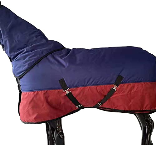 Coperta impermeabile per cavallo con copertura per il collo, protezione invernale e calore