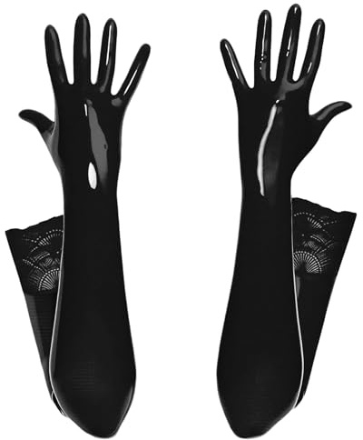 FEOYA Gants Longs Femme Brillant Gants Latex Cuir Élégants EU S-XL (Asie M-3XL)