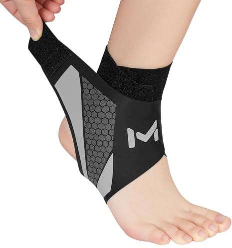 Beugo Tobillera para Esguince, Tobillera Deportiva, Lateral Tobilleras Esguince Ajustable, Diseño en Y, Ankle Support Protector de Tobillo Par para Deporte Correr Fútbol, Tamaño único, Negro y gris