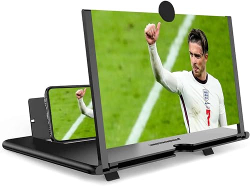 AiMeiteng 20 Pouces Agrandisseur ecran Telephone, 3D HD Amplificateur d'écran,Loupe Portable Telephone, adapté pour Regarder des Vidéos sur Tous Les Smartphones