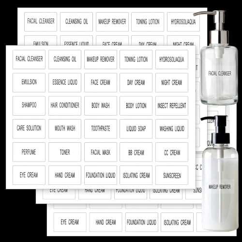 Rahhlizs 120 Pcs Waterproof Clear Labels for Travel Bottles Labels for Travel Toiletries Refillable Bathroom Label organizing for Travels Size Bottles, Cream, Body Wash, Shampoo, Container