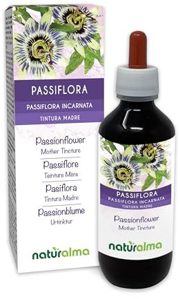Passionsblume (Passiflora incarnata) Kraut mit Blüten Alkoholfreier Urtinktur Naturalma - Flüssig-Extrakt Tropfen 200 ml - Nahrungsergänzungsmittel - Veganer