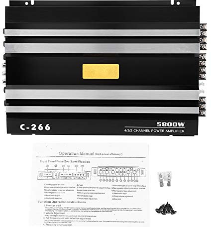 4 channel car amplifier 4 channel car amplifier Amplificatore adatto per Audio stereo per auto, 12V 5800W Amplificatore adatto per Audio stereo per camion universale per auto Amplificatore di poten