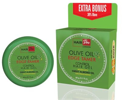 HAIRPRO LONDON OLIVE OIL EDGE CONTROL HAIR GEL INFUSED WITH SWEET ALMOND OIL 80G