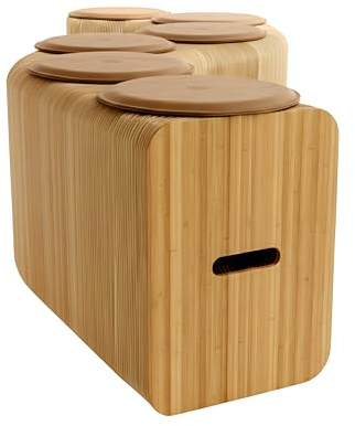 STOOLY - Banc Pliable - Banc Extensible - Jusqu'à 12 Personnes (Marron Kraft)