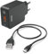 Hama Schnellladegerät, mit Ladekabel Micro USB, 19,5W (Set, Qualcomm Quick Charge 3.0, USB Ladegerät, für Handy, Smartphone, Tablet, Power Pack, Micro-USB Ladegerät, schnellladen, klein) schwarz