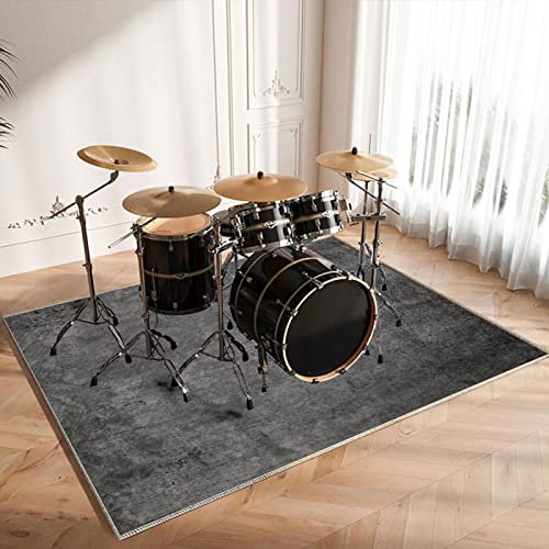 CDVR Schlagzeugteppich Drum Teppich Schlagzeug Teppich Schallschutz Teppich Schallschutzmatte rutschfeste Trommel Teppiche Schallschutzdecke, Drum Rug Matte Drumteppich 140 x 120 cm - Verdickter
