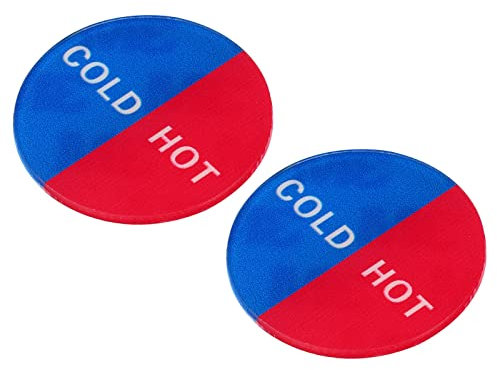 PATIKIL Auto Adesivo Freddo/Caldo Acqua Etichetta, 4pz Acrilico Rotondo Adesivo Segni per Rubinetti Lavelli, Multicolore