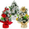 3Pz Albero di Natale da Tavolo Piccolo Mini Albero di Natale Artificiale Alberelli Natalizi Decorativi Decorazioni Natalizie da Tavolo Centrotavola Natale Addobbi Natalizi Casa Fai da Te (A)